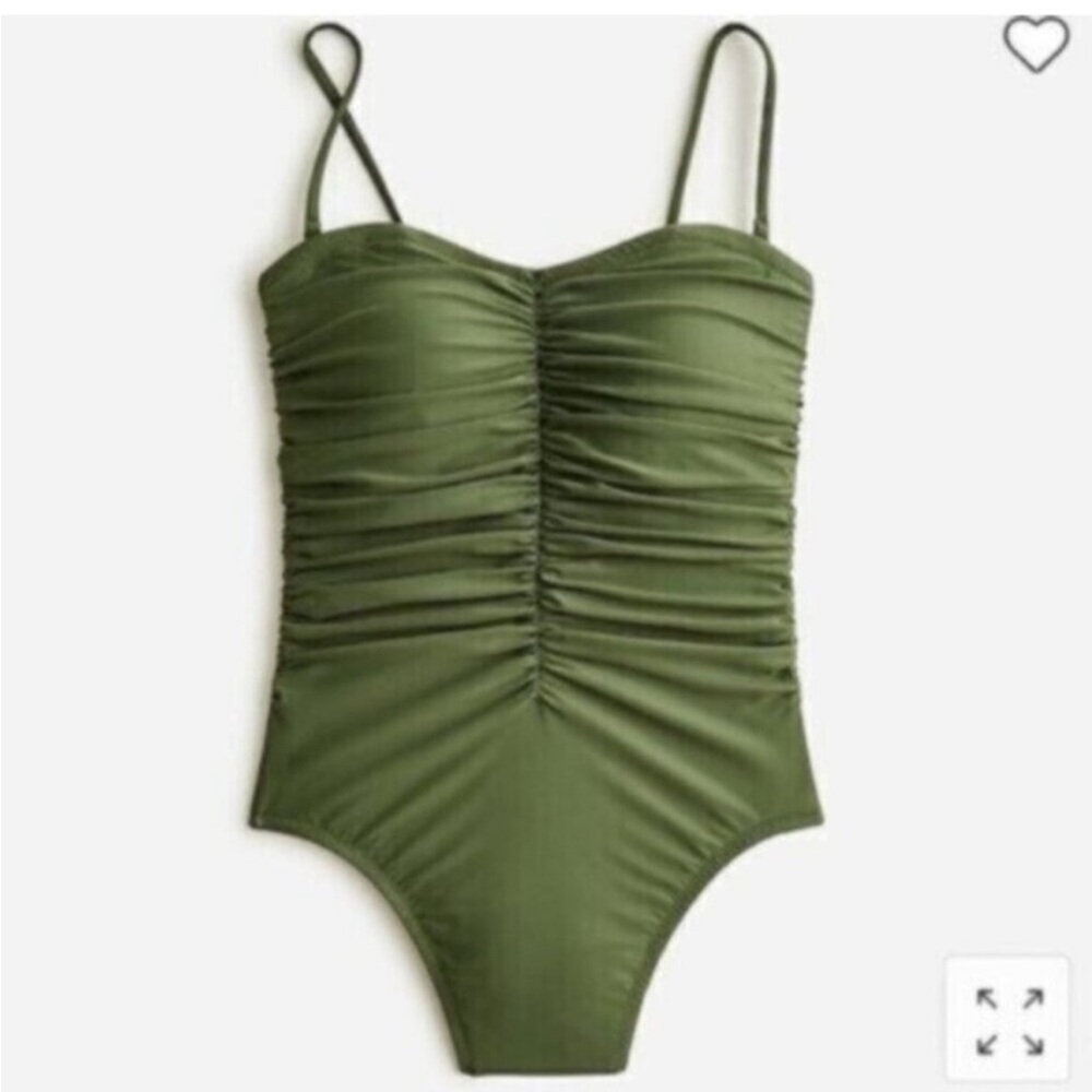 NWT J. Crew Ruched Bandeau One-Piece Swimsuit Size 24